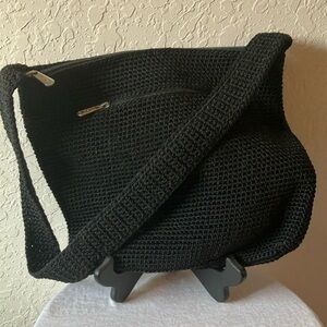 The Sak: Black Woven Shoulder Bag